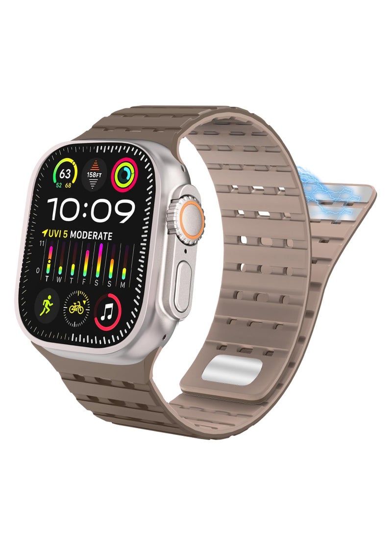 O Ozone Magnetic Sport Band For Apple Watch Band 49mm 45mm 44mm 42mm for Men Women, Soft Silicone Replacement Breathable Band - Image 1