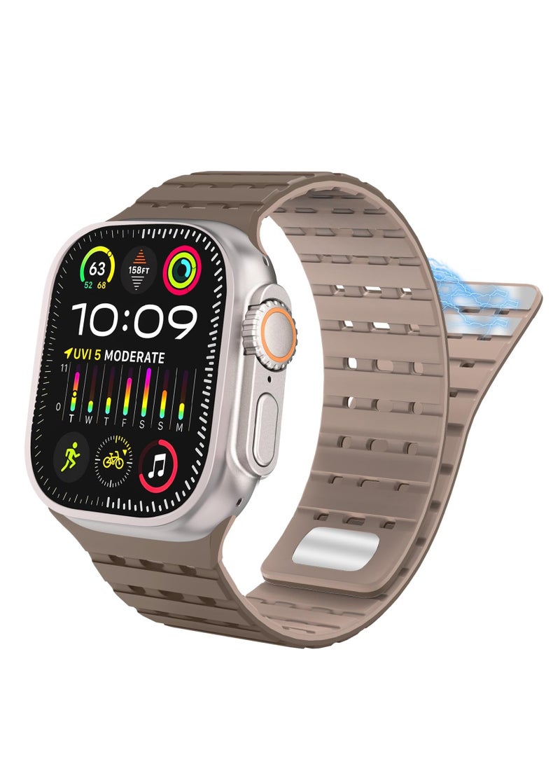 O Ozone Magnetic Sport Band For Apple Watch Band 49mm 45mm 44mm 42mm for Men Women, Soft Silicone Replacement Breathable Band  - Image 1