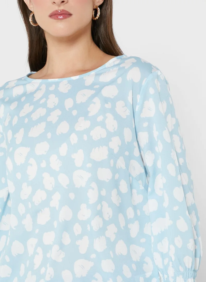 French Connection Flute Sleeve Printed Top