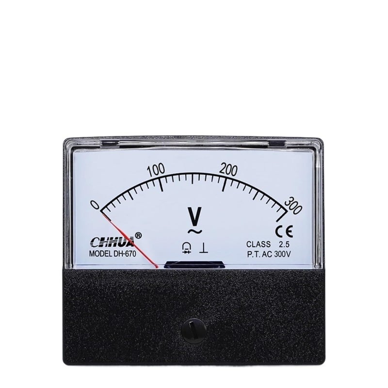 مقياس الفولتميتر التناظري لاختبار جهد لوحة التيار المتردد 100 فولت مقاس 60x70 ملم لاختبار الدوائر - Image 1