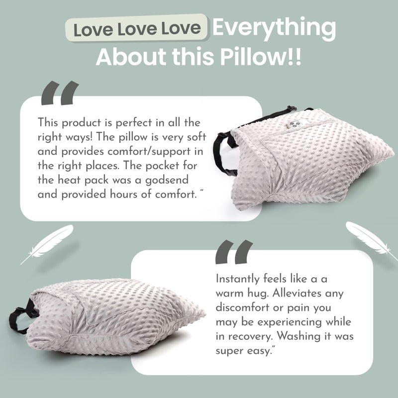 MOYOAMA Hysterectomy Pillow Post Surgery â€“ Form-Fit Support Shield with Secure Straps, 2 Pockets, & Cozy Muff â€“ After Hysterectomy Recovery Must-Haves, Post-Op C-Section Pillow Post Surgery Gifts - Image 5