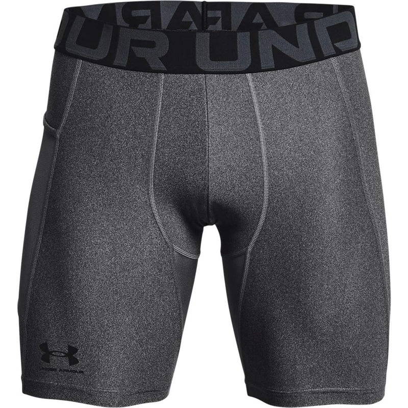 Under Armour Men's Armour HeatGear Compression Shorts, Carbon Heather (090)/Black, Large Tall - Image 1