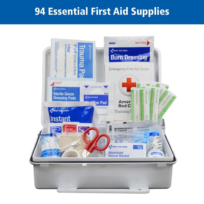 First Aid Only طقم الإسعافات الأولية 91324 متوافق مع ANSI A 2021 و OSHA لعدد 25 شخص طقم إسعافات أولية للطوارئ للأعمال المنزلية والسيارات ومواقع العمل 94 قطعة - Image 2