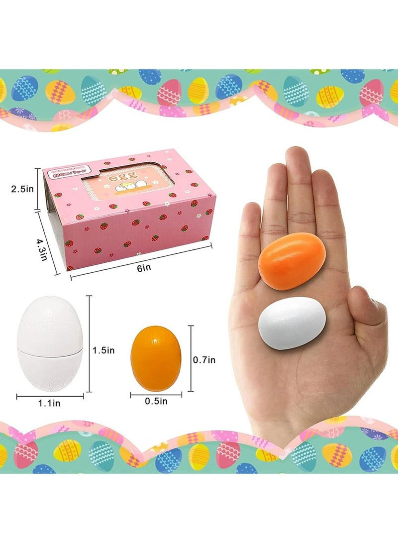 6-Piece Portable Wooden Eggs Toy Set, Cooking Kitchen Pretend Play Food Set, Developmental Toys Playset for Early Learning - Image 4