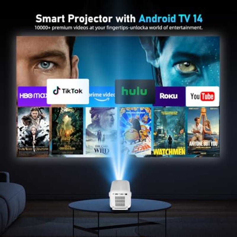 Outdoor movie projector, ABS plastic, black, 20000LM brightness and auto focus - Image 3