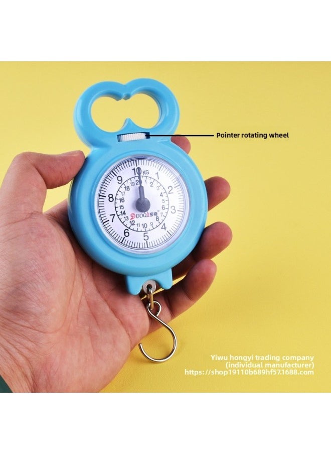 null - Children's Portable Scale Primary School Students Second Grade Second Volume Mathematics Balance Scale Teaching Aid Mini Spring Scale Portable Hook Scale-Specification:✅Square Pallet Scale 5kg + Balance Scale [enlarged Upgraded Version] + Portable Scale [blue] - Image 1