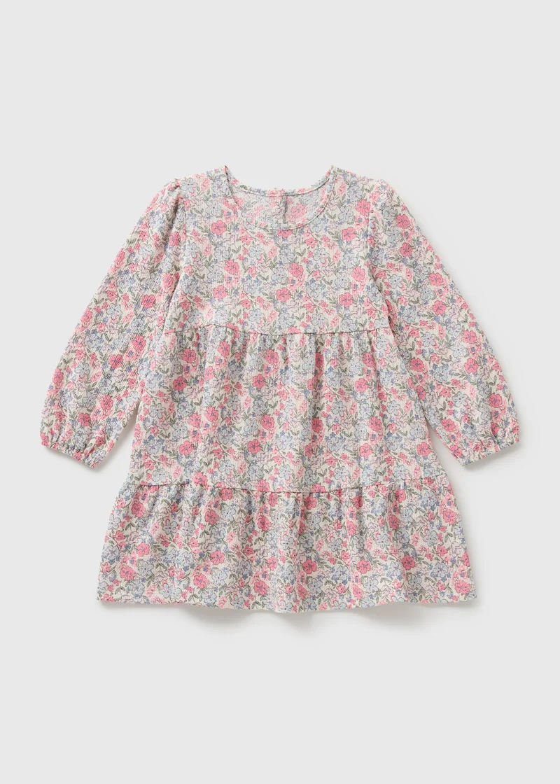 Matalan Girls Pink Floral Crinkle Dress