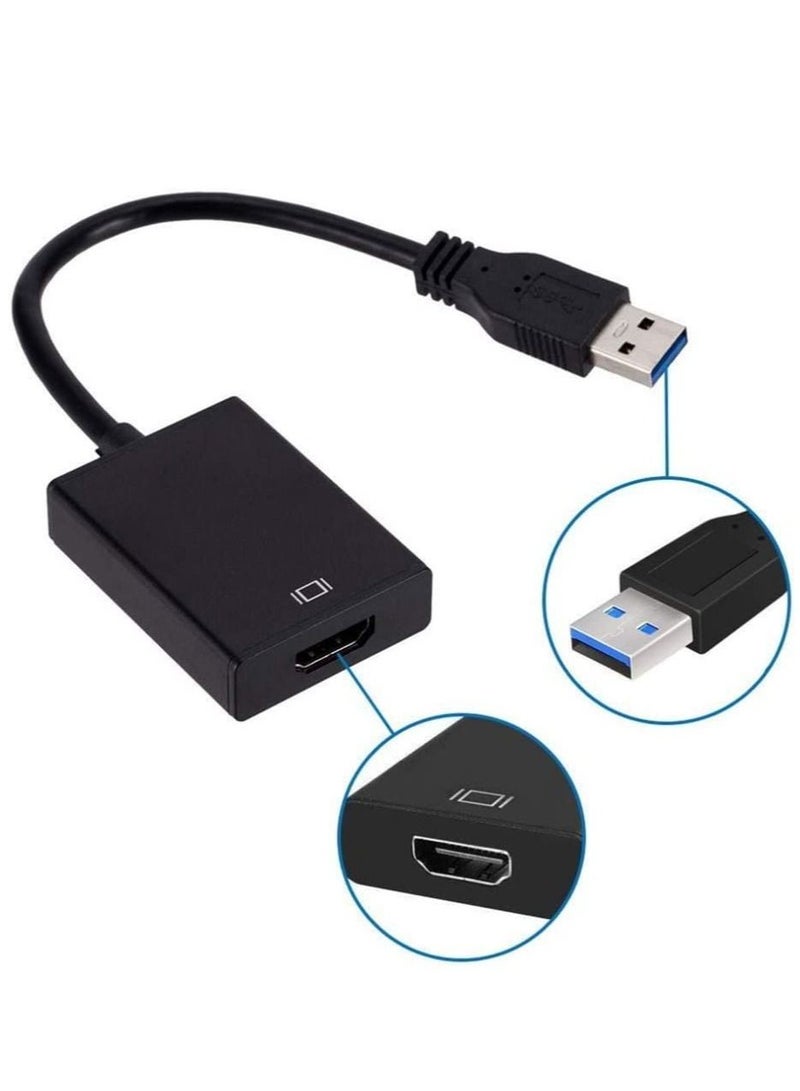 Ntech USB to HDMI Adapter, USB 3.0 / 2.0 to HDMI 1080P Full HD Video Audio Multi Monitor Converter Adaptor for PC Laptop Projector HDTV Compatible with Windows XP 7/8/8.1/10 (NO MAC & VISTA) - Image 3