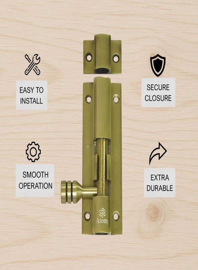 Atom 4 inch Aluminium Tower Bolt | Antique Finish | Home and Offices Doors and Windows Tower Bolt, TB001, Pack of 4 - Image 4
