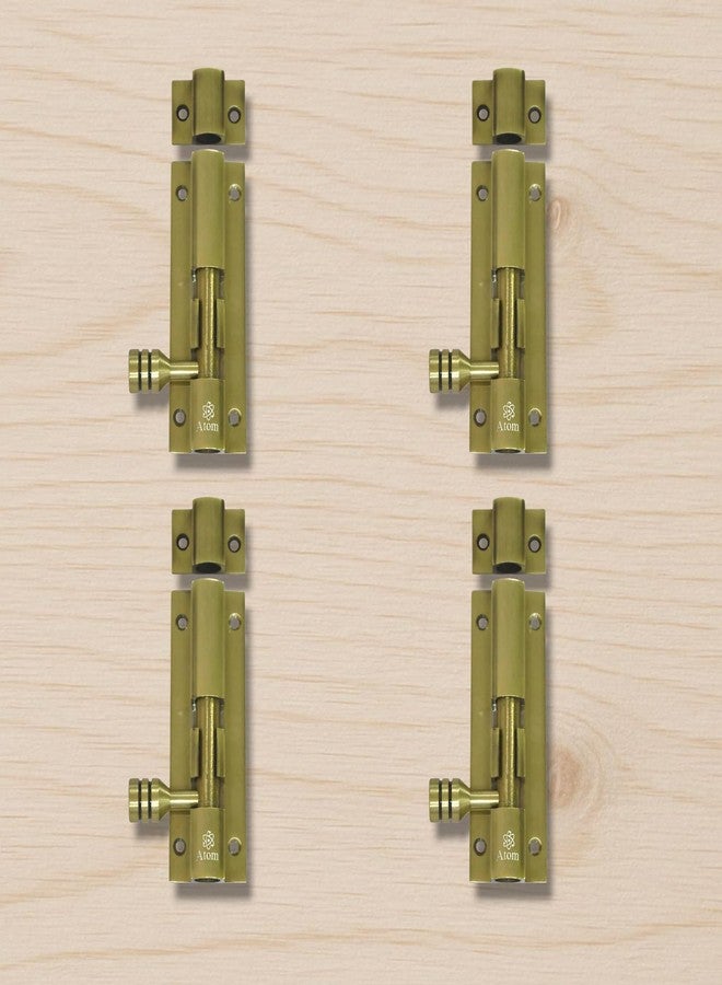 Atom 4 inch Aluminium Tower Bolt | Antique Finish | Home and Offices Doors and Windows Tower Bolt, TB001, Pack of 4 - Image 1
