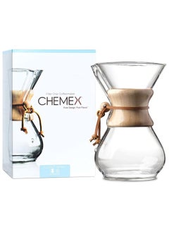Chemex 6 Cup Classic Coffee Maker, Borosilicate Glass with A Polished Wood Collar and Leather Tie - 30oz  - Image 1