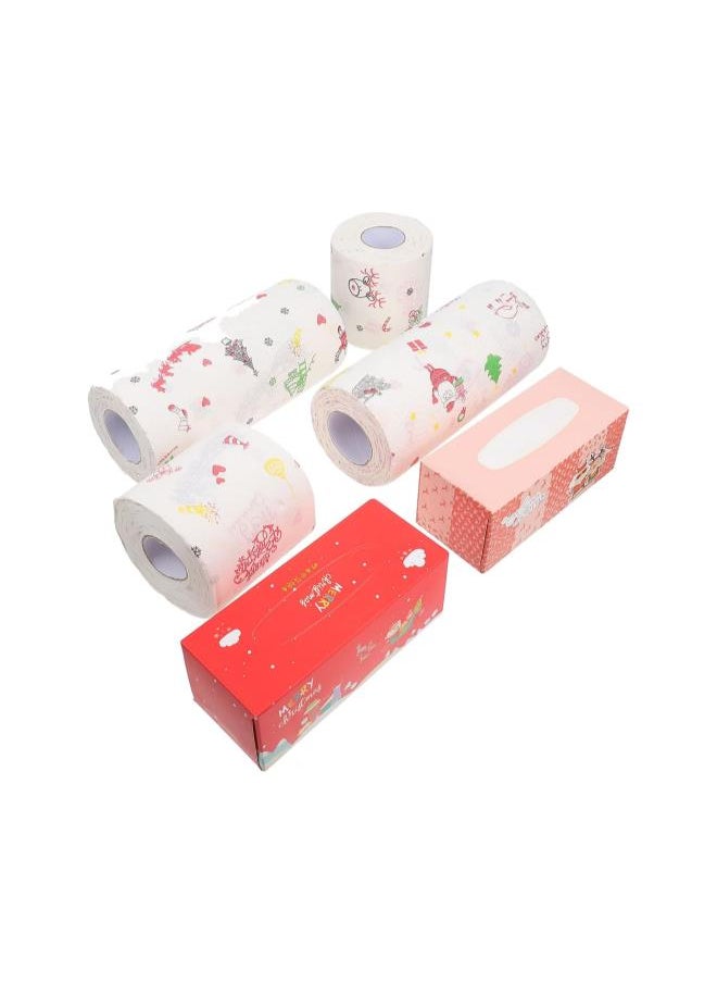 silvercnc - silvercnc Christmas Toilet Paper Set Tissue Napkin Hand Roll Paper Towels Dinner Napkins Paper Guest Towels Christmas Party Supplies - Image 1