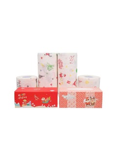 silvercnc Christmas Toilet Paper Set Tissue Napkin Hand Roll Paper Towels Dinner Napkins Paper Guest Towels Christmas Party Supplies