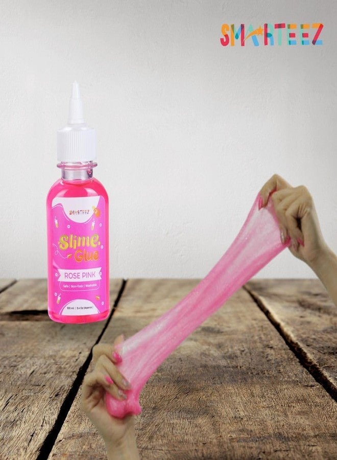 SMARTEEZ Rose Pink Slime Glue | School Glue | Craft Glue | Waterproof Washable Glue | Smooth & Stretchy | Non Toxic, 100ml - Image 4