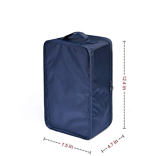 JJ POWER Travel Shoe Bags, Foldable Waterproof Shoe Pouches Organizer-Double Layer (2 Navy Bag) - Image 2