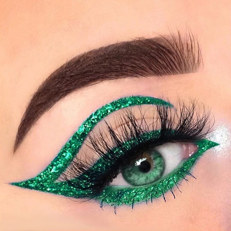 Krayons Insta Dri Sparkling Eyeliner Green Blue Silver Waterproof Longlasting 7ml Each Combo Pack of 3 - Image 5