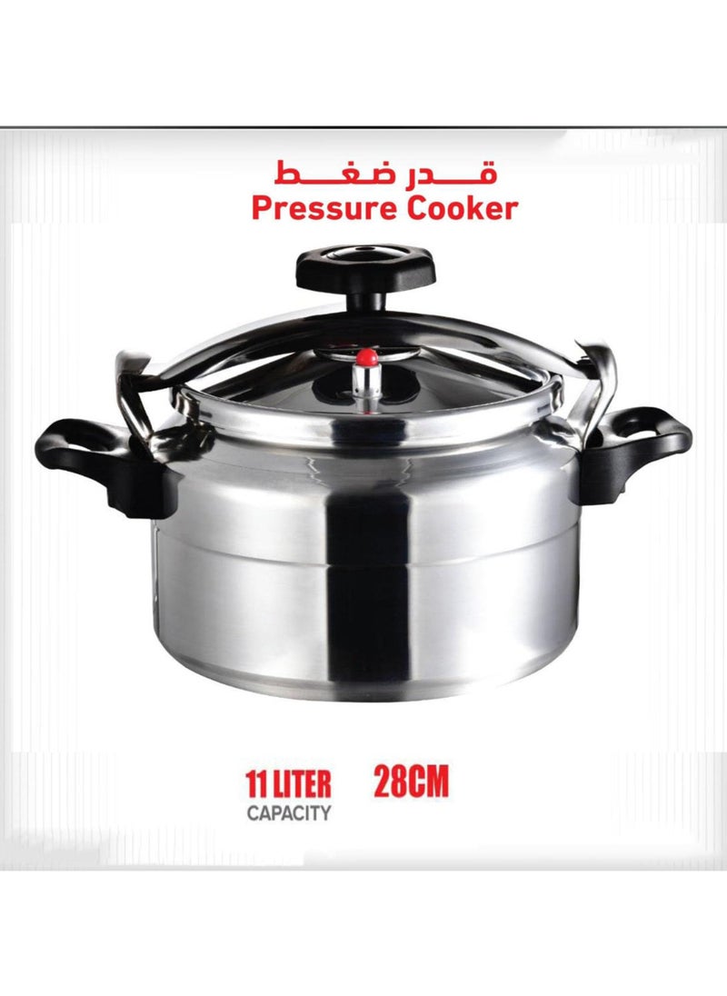 Dac 11 Liter Aluminum Pressure Cooker 28CM Extra Large Capacity Cooking Pot with Secure Locking Lid Pressure Release System and Heat Resistant Handles Ideal for Commercial Kitchens Large Families & Bulk Meal Prep  - Image 1