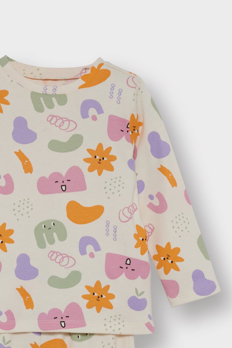 ديفاكتو طقم بيجاما بيبي بناتي قصة عادية - قطعتين - Image 3