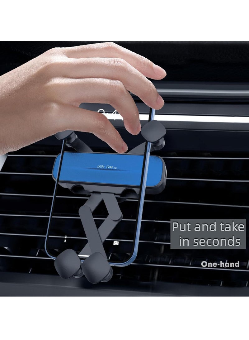 general Creative mini size car mobile phone bracket Car air outlet navigation mobile phone mount Cute shape metal car phone holder blue - Image 2