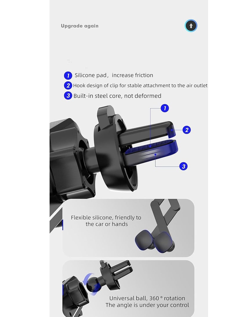 general Creative mini size car mobile phone bracket Car air outlet navigation mobile phone mount Cute shape metal car phone holder blue - Image 4