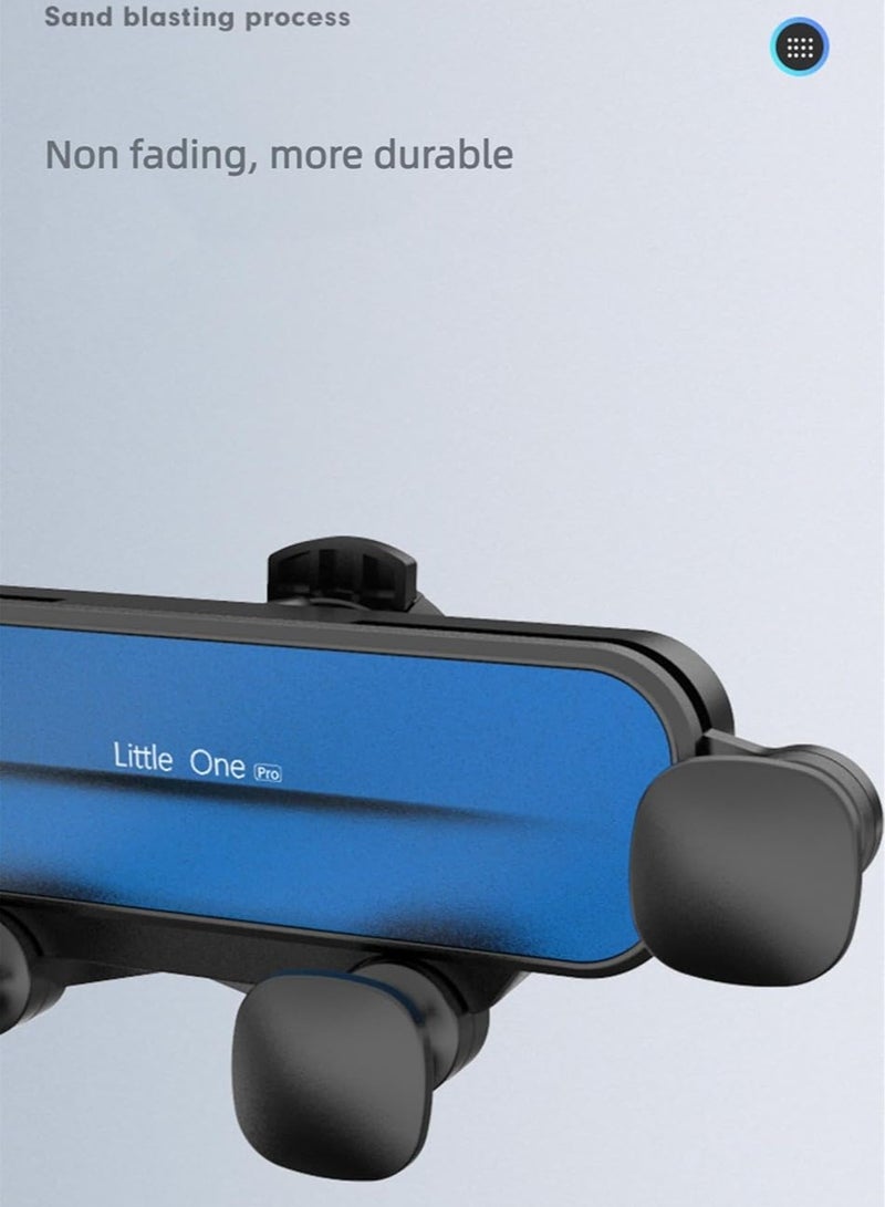 general Creative mini size car mobile phone bracket Car air outlet navigation mobile phone mount Cute shape metal car phone holder blue - Image 5