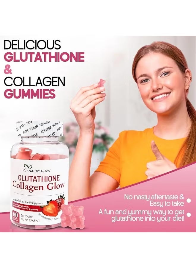 best time to take glutathione collagen glow gummies Anti-Aging Whitening and Brightening 60 Strawberry Flavor Tesamorelin & Ipamorelin Blend Melatonin Color:Red / Silver - Velvet
