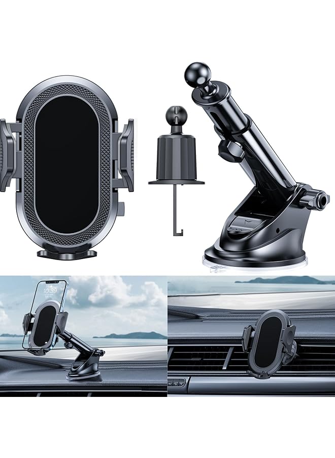 erorex Car Phone Holder Dashboard Windshield Vent Universal Strong Adsorption For Bumpy Roads 2.2 3.7Inch Wide For Iphone And Android.  - Image 1