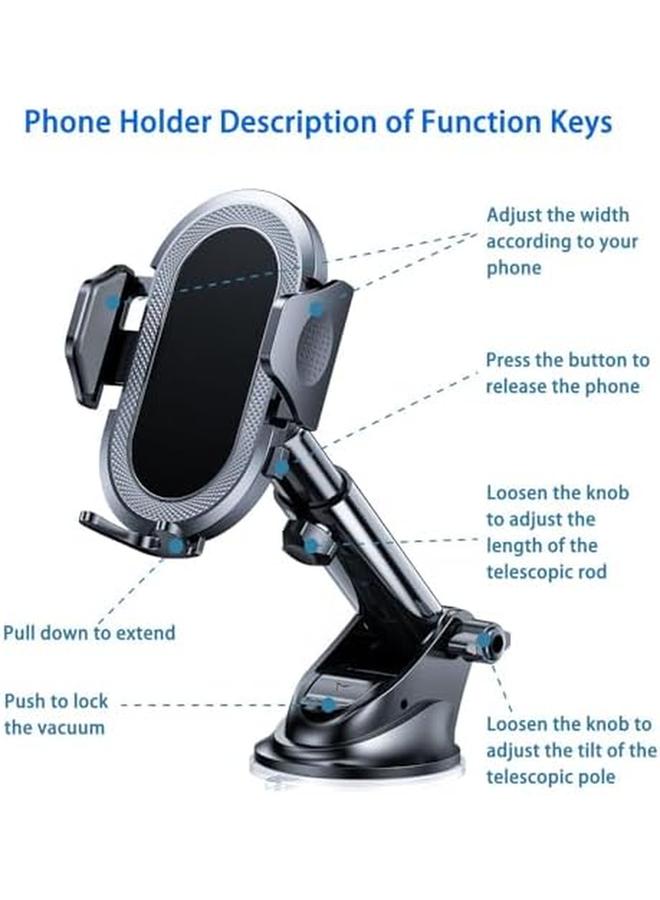 erorex Car Phone Holder Dashboard Windshield Vent Universal Strong Adsorption For Bumpy Roads 2.2 3.7Inch Wide For Iphone And Android.  - Image 3