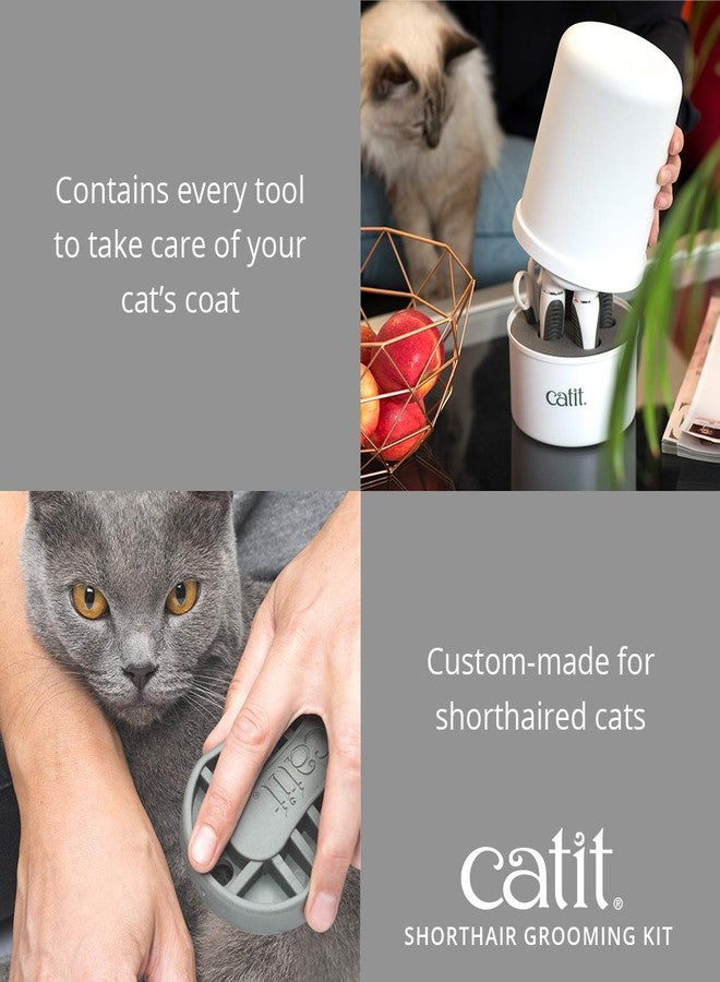 Catit Senses 2.0 Short Hair Cat Grooming Kit,White, 6 Piece Set - Image 4