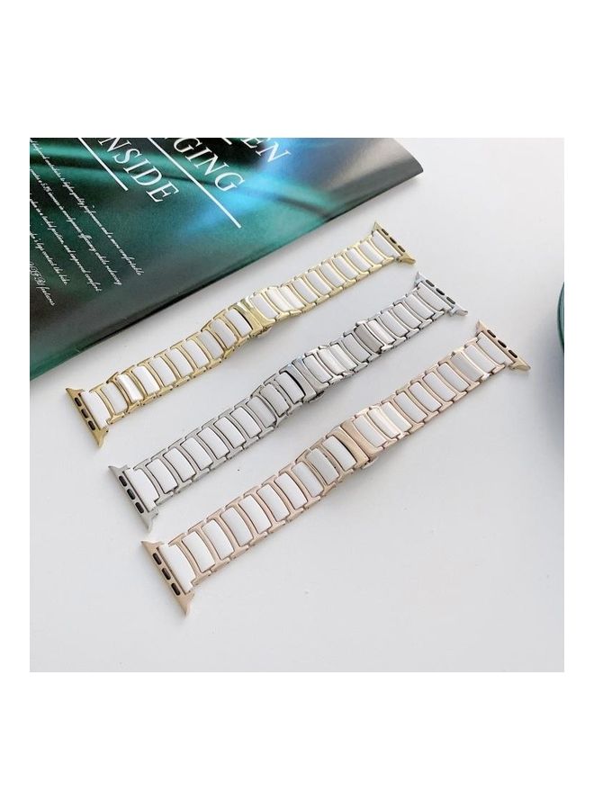 NIBEMINENT Replacement Watchband For Apple Watch Black/Gold - Image 3