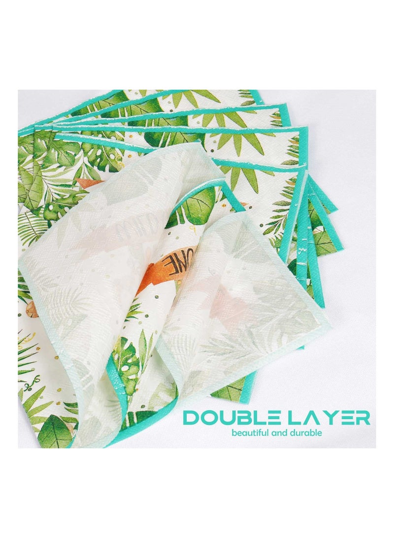 SYOSI Wild One Birthday Decorations Plates Set for 20 Guests, Boys Safari Jungle Theme Party Disposable Green Paper Cups Napkins Straws Tableware of Supplies - Image 4