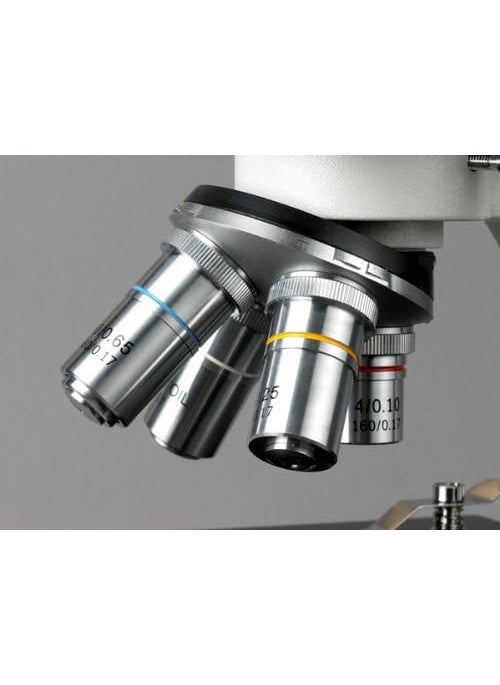 AmScope AmScope M500BLED Cordless Monocular Compound Microscope WF10x and WF20x Eyepieces 40x2000x Magnification AntiMold Optics LED Illumination Brightfield Abbe Condenser Coarse and Fine Focus Plain Stage 110V or Battery  - Image 5