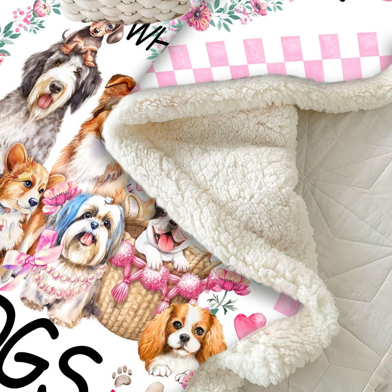 Belperan Dog Blanket  Dog Lover Gifts Blanket Gifts for Dog Lovers Funny Cute Dogs on Blanket Puppy Dog Themed Gifts for Girls Women Super Soft Plush Dog Blanket Throw 50"" x 60 - Image 5