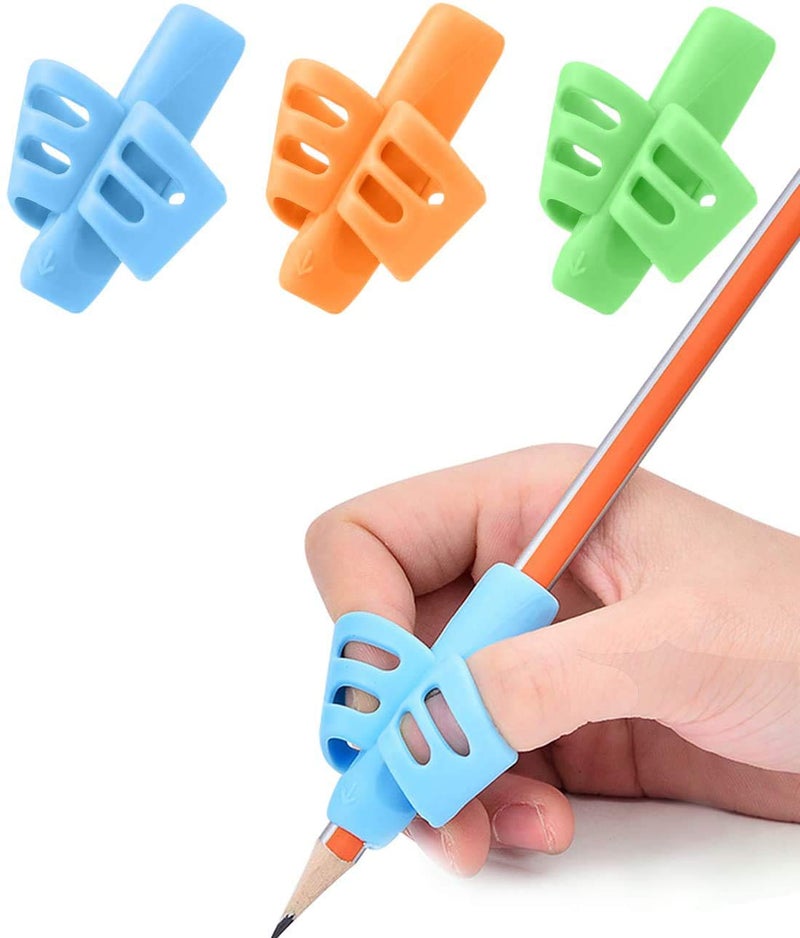 JuneLsy Pencil Grips for Kids Handwriting Pencil gripper Pencil Holder Posture Correction Training Writing AIDS for preschooler Kids toddler Children Special Needs (3 PCS) - Image 1