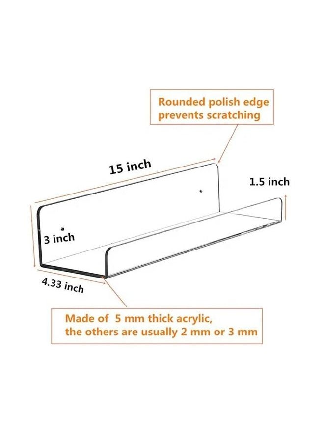 SMARTPOINTS Acrylic Floating Shelves For Wall,Acrylic Display Shelf,Book Shelf For Sale And Acrylic Riser Display Shelf  - Image 3