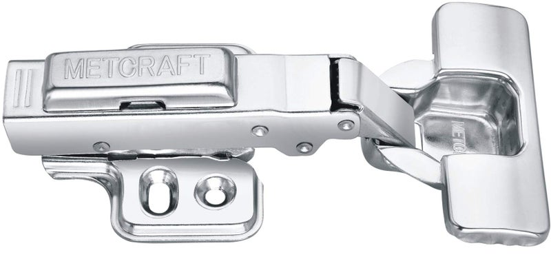 Met Craft Steel Soft Close Hydraullic Clip On Concealed Hinges for Full Overlay Door Pack of 4 Pair (0 Degree Crank, Silver) - Image 2