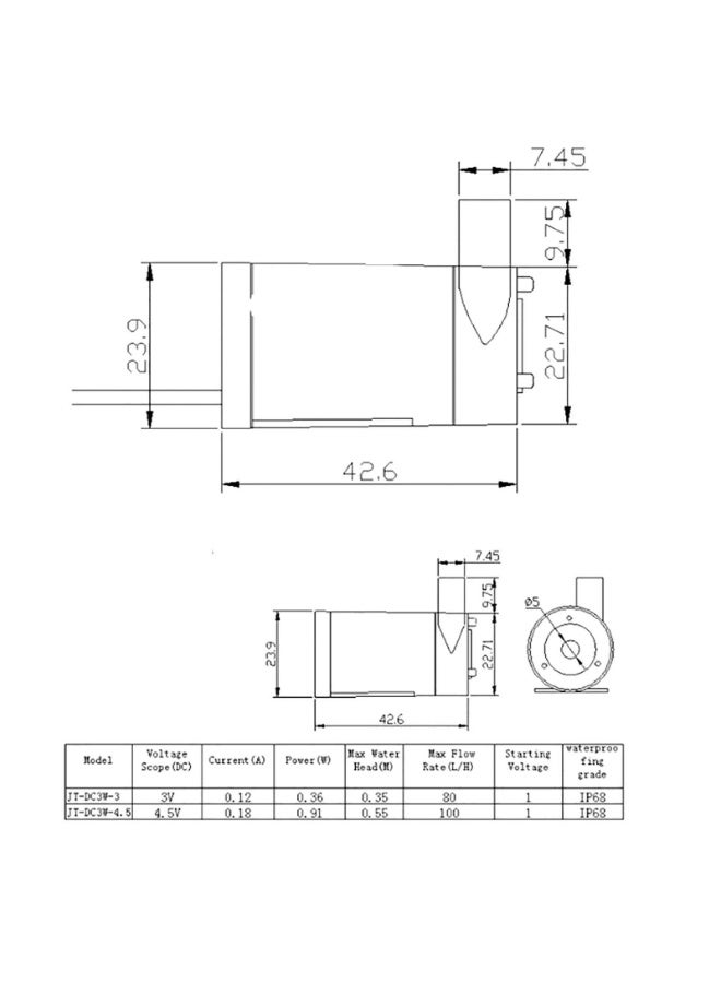 Peachjoy 3Pcs DC 3-5V USB Micro Submersible Mini Water Pump for Aquariums Fish Tank Pond Fountain Hydroponics Garden Fountain Waterfall (Black) - Image 5