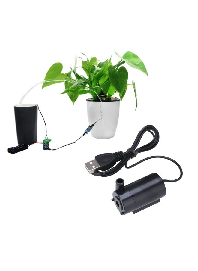 Peachjoy 3Pcs DC 3-5V USB Micro Submersible Mini Water Pump for Aquariums Fish Tank Pond Fountain Hydroponics Garden Fountain Waterfall (Black) - Image 3