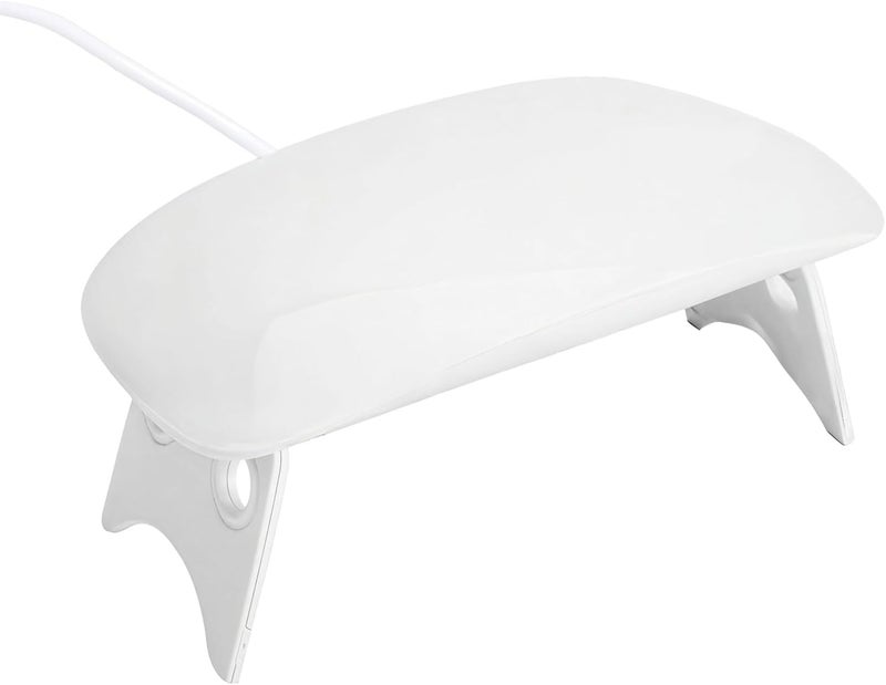 مصباح أظافر UV محمول صغير، بقوة 6 واط ومزود بمصباح LED للتجفيف السريع، كابل طاقة مدمج، قاعدة قابلة للطي، خيارات زمنية لتسهيل فن تزيين الأظافر. - Image 1