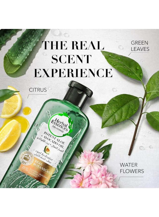 Herbal Essences Herbal Essences Sulfate Free Potent Aloe + Avocado Oil Hair Shampoo to Cleanse and Hydrate Curls, 400mL  - Image 4