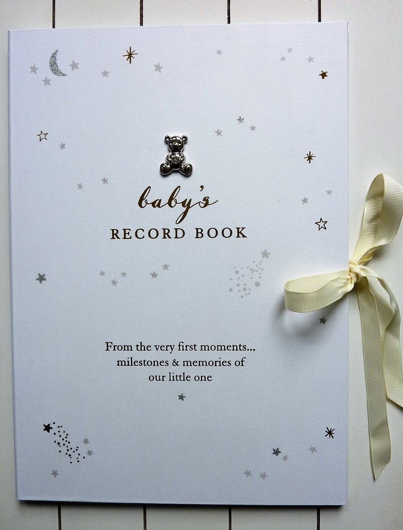 Bambino Little Star Baby Record Book A4CG1526 PaperCard  Foiled Oneivory