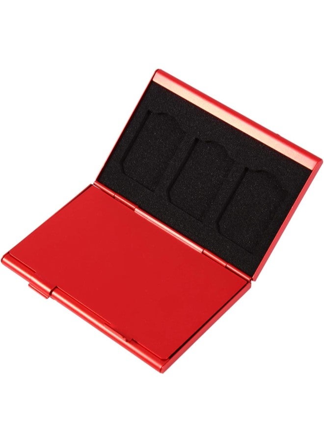 klarako 12 Slots Aluminium Storage Box Case For Micro SD Card & TF Card Memory Card Holder Lightweight(Red)  - Image 2