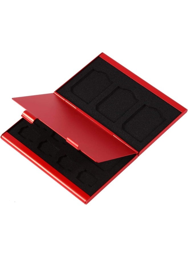 klarako 12 Slots Aluminium Storage Box Case For Micro SD Card & TF Card Memory Card Holder Lightweight(Red)  - Image 5