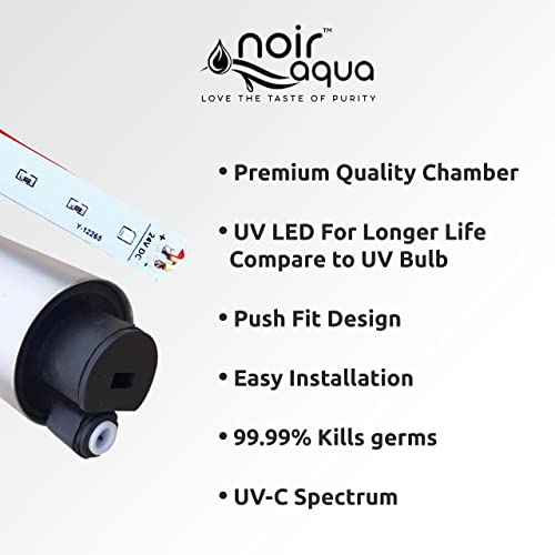 Noir Aqua UV Filter with LED + UF Filter + 4pcs Elbows + 1/4" Water Pipe Tube, Supports All Domestic Water Purifiers For Home, UV UF Kit, Silver - Image 2