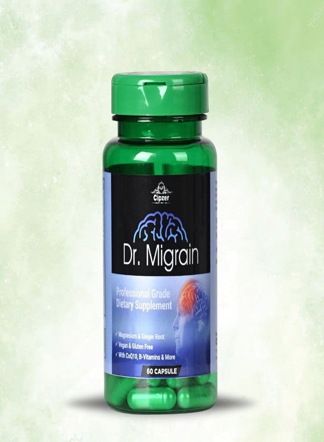 Cipzer Dr. Migrain Capsule Ayurvedic & Natural Herbs helpful in Migraine Headache, Mind Stress, Tension, Sinus Headache 60 Capsule (Pack of 1) - Image 1