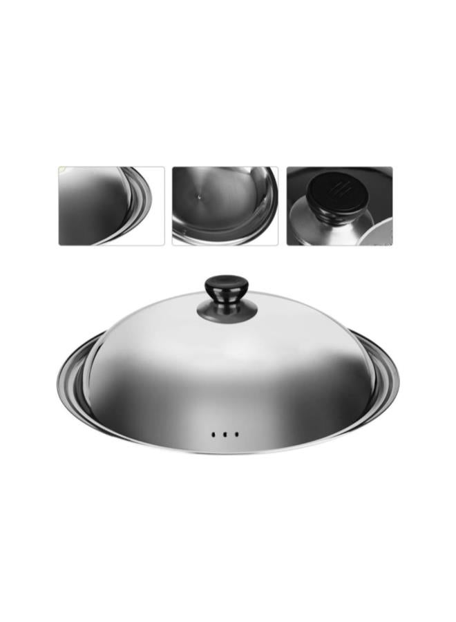 Stainless Steel Universal Lid 34cm Pan Lid Cover Frying Pan Cover Cookware Lids Cooking Dome Cover Glass Pot Lids