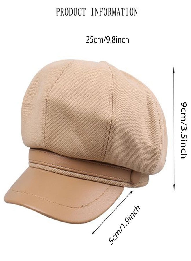 Busnos Newsboy Hats for Women and Men Beret Women's Hats & Caps Fall and Winter Womens Hat Brown Ladies y2k Hat Women's Octagonal Newsboy Cap for Men Ladies Dark Brown Coraline Caps Fashion - Image 4
