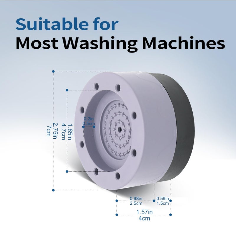 Voimekas 4PCS Washing Machine Feet Pads, Anti Vibration Mat,Rubber Feet Pad, Anti-slip Pad, Shock Absorber, Non-slip Fixed Anti-deviation, Used for Dryer, Washing Machine, Dishwasher (Gray) - Image 2