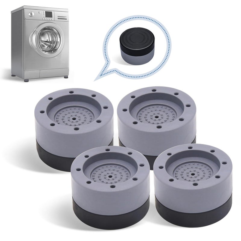 Voimekas 4PCS Washing Machine Feet Pads, Anti Vibration Mat,Rubber Feet Pad, Anti-slip Pad, Shock Absorber, Non-slip Fixed Anti-deviation, Used for Dryer, Washing Machine, Dishwasher (Gray) - Image 1