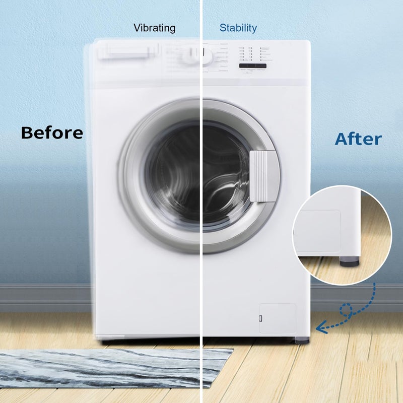 Voimekas 4PCS Washing Machine Feet Pads, Anti Vibration Mat,Rubber Feet Pad, Anti-slip Pad, Shock Absorber, Non-slip Fixed Anti-deviation, Used for Dryer, Washing Machine, Dishwasher (Gray) - Image 4